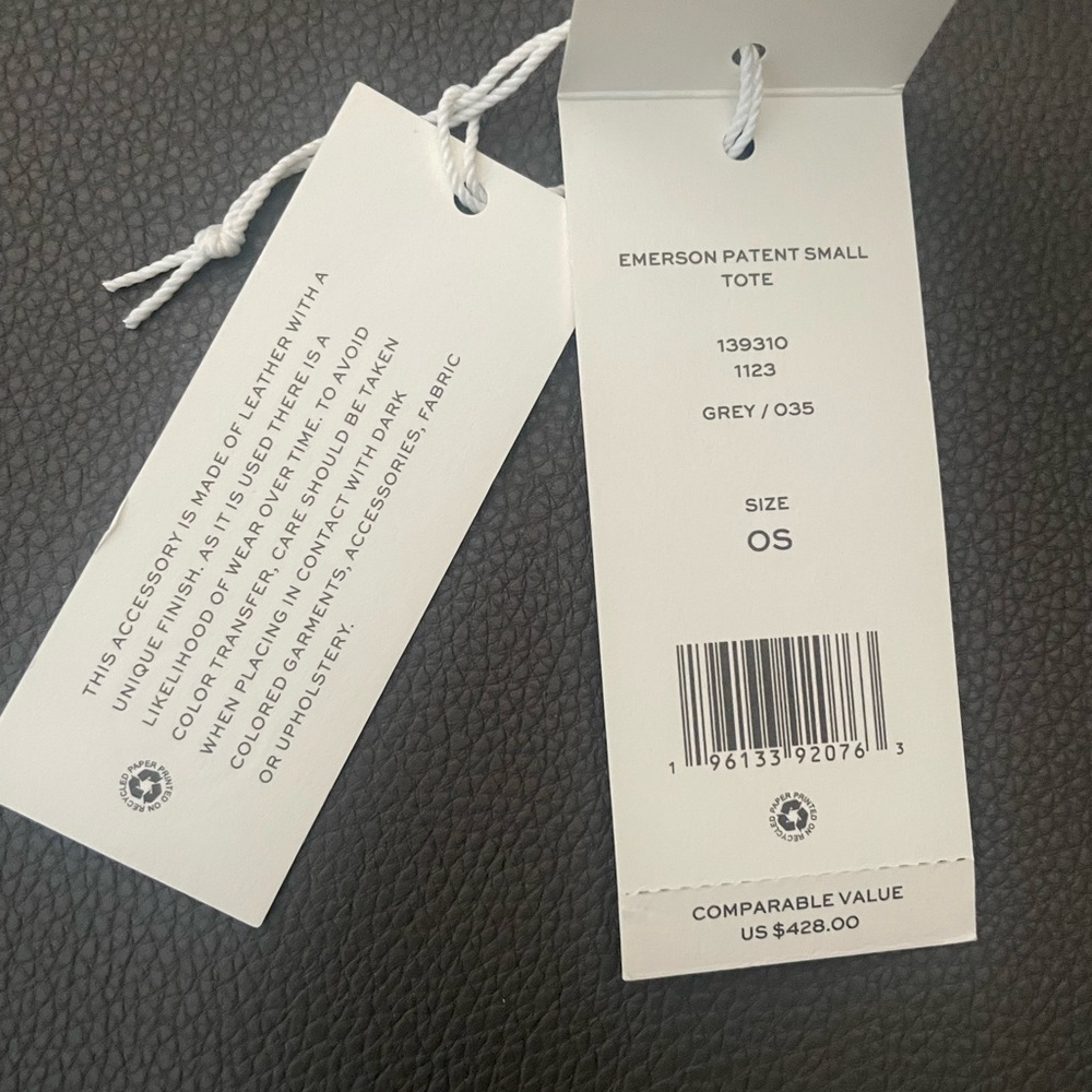 Tory Burch Patent Leather Gray Emerson Tote Bag EUC! - Picture 7 of 8